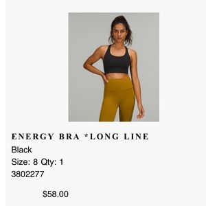 Lululemon Black Bra